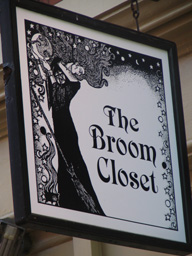 sign for store the Broom Closet