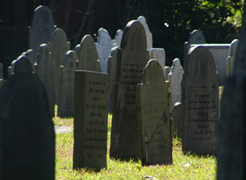tombstones in Salem cemetary